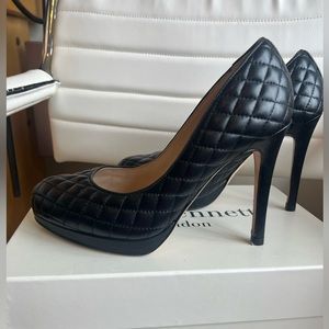 L.K. Bennet Quilted Black Leather Pumps